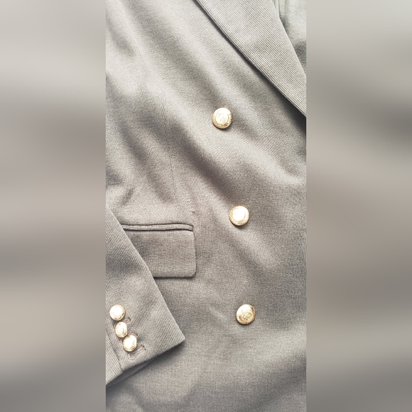 Polo Ralph Lauren Knit Olive Double-Breasted Women's Knit Blazer Size 12 - Picture 4 of 9